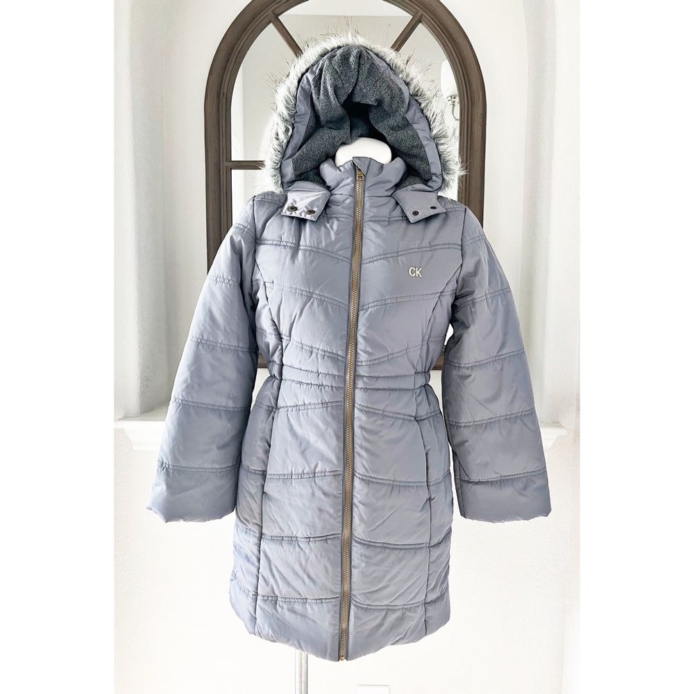 Calvin Klein Faux Leather Quilted Jacket Size (16) New w/Tag Retail $199.50